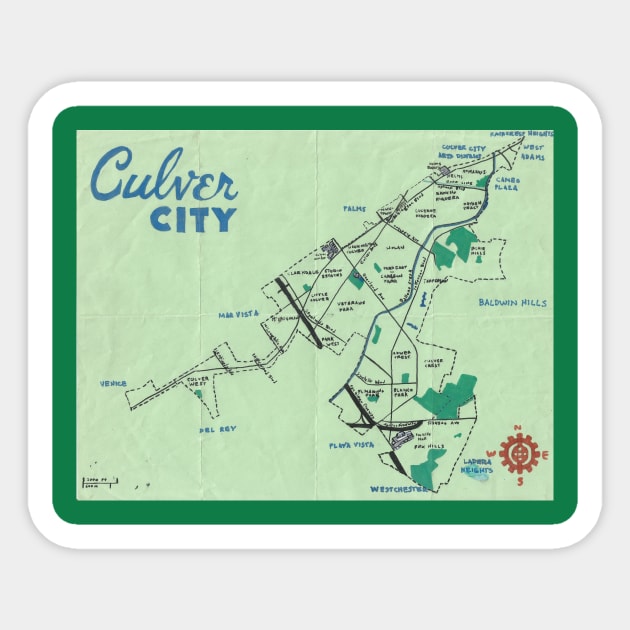 Culver City Sticker by PendersleighAndSonsCartography